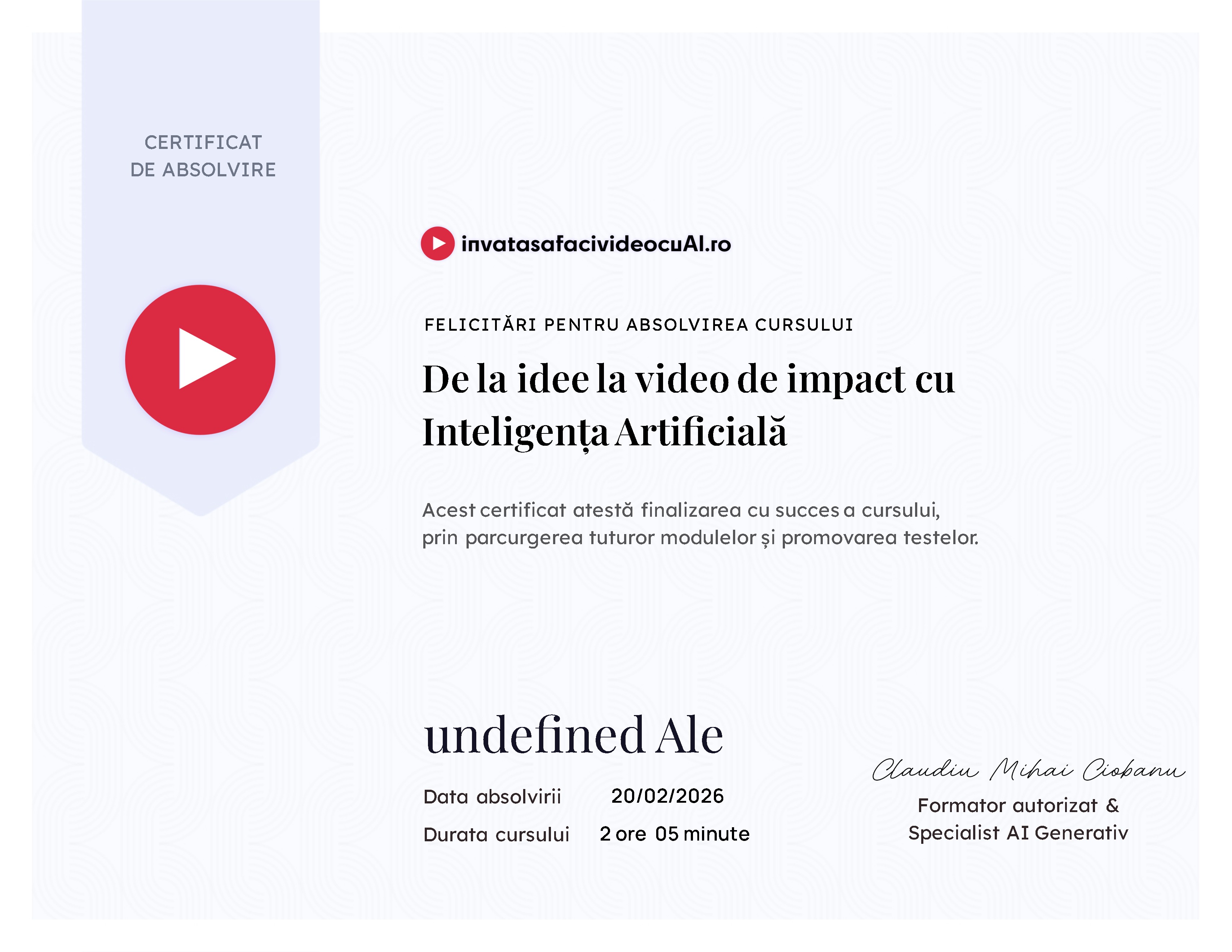 De la idee la video de impact cu Inteligența Artificială v2 (2026)